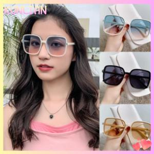 [KUNLIAN] แว่นกันแดดทรงสี่เหลี่ยมกันแสงอัลตร้าไวโอเลตแฟชั่นใหม่แว่นตาวินเทจ