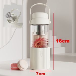 Borosilicate Glass Water Bottles with Silicone Sleeve with Handle and Filter Tea BottlePortable Travel tea Bottle