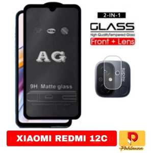PAKET 2 INC 1 TEMPERED GLASS MATTE ANTI MINYAK FOR XIAOMI REDMI 12 2023 / REDMI 12C / POCO M5 9H MATTE GLASS