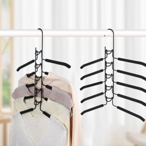 BEBA ถอดออกได้ ที่แขวนเสื้อผ้า ประหยัดพื้นที่ หลายชั้นได้ ไม้แขวนเสื้อ มัลติฟังก์ชั่ บุด้วยโฟม สนับสนุนเสื้อผ้า บ้านในบ้าน