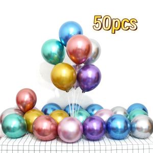 100pcs 10 Inches Chrome Metallic Latex Balloons Colorful Shiny Metallic Balloons for Birthday Bridal Shower Wedding Christmas Decorations