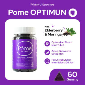 Pome Optimun 1 Botol - Elderberry & Moringa Gummy dengan Vit. C Vit D Zinc dan Selenium
