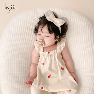 KYII Baby Clothes  Thin Style Siamese Princess Hayi Infants One Month 100 Days Summer Crawling Suit  kybb001