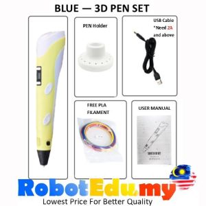 (HD1)Printing Set 3D Pen Pla Rods DIY Free 10M Filament Arts Craft Drawing USB LCD Art Equipment