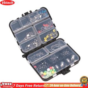 162pcs Fishing Accessories Kit Hooks Swivels Fishing Sinker Tackle Box