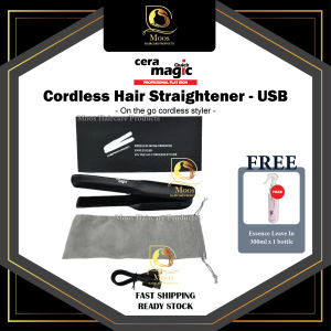 Ceramagic Cordless Hair Straightener (USB Charging) - FREE Essence Leave In Spray 300ml x 1 bottle
