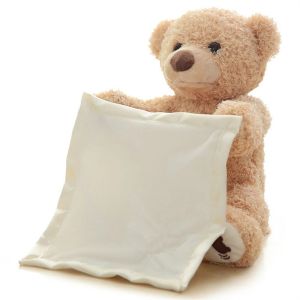 YOUSHI TOP Nói chuyện âm nhạc Gấu peekaboo Thú nhồi bông Nhạc điện Gấu nhút nhát Quà tặng cho trẻ em Trốn tìm Đồ chơi trốn tìm Sinh nhật