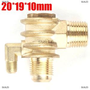 [COD] SUILEI 3-Port Check Valves One Way Male-Threaded Workshop Air Compressor 20x19x10mm