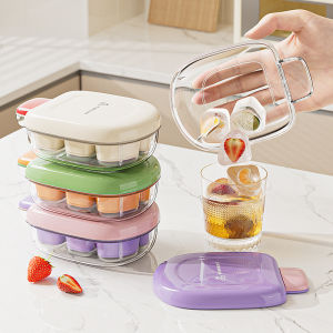 QIANYUE Press Type Ice Cubes Molds Plastics Ice Cube Maker Tray Mold With Lid Bar Kitchen Accessories Leak-Proof Ice Mold For Drinks