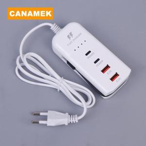 【CANAMEK】 66W PD Fast Charging Wall USB Chargers USB Hub Adapter 4 Ports USB Type C EU Plug Extension Type C Cable Socket Outlet