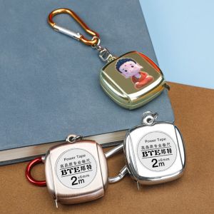 WISH BOUTIQUE พวงกุญแจรูปกุญแจ สายวัดพวงกุญแจ ละเอียดอ่อนและละเอียดอ่อน รูเล็ตเล็ต เทปวัดขนาด พ็อกเก็ต มินิมินิ ไม้บรรทัดหดได้ เครื่องมือวัดขนาด