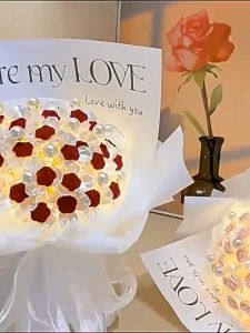 DIY Rose Night Light Kit Complete DIY Material Set Romantic Valentines Day Gift for Girlfriend