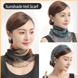 Womens thin sun veil scarf neck small silk scarf