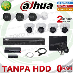 PAKET CCTV IP CAMERA DAHUA 2MP AUDIO 8 CHANNEL 7 KAMERA