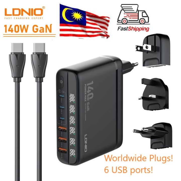Ldnio A6140c 140w Super Fast Charging 6 Usb Ports Adapter Usb C Usb A Pd Gan Fast Notebook Ldnio A6140c 140w Super Fast Charging 6 Usb Ports Adapter Usb C Usb A Pd Gan Fast Notebook