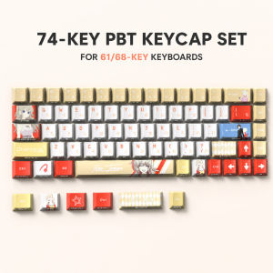 74-Key PBT 5-Side Dye-Sub Side-Printed Keycap Set OEM Anime-Inspired for 61/68 Keyboard