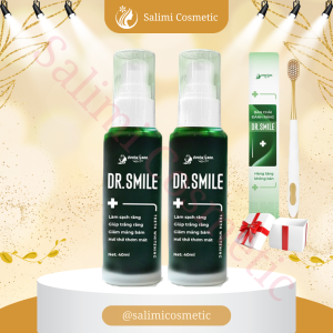 COMBO 2 Lọ Serum Hỗ Trợ Trắng Răng DR.SMILE 40ml Kem Đánh Răng Hỗ Trợ Cải Thiện Vết Ố Vàng Nâng Tone Răng