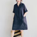 Đầm suông linen cổ đức 2 túi chéo chất liệu linen mềm mát thời trang phong cách trẻ. 