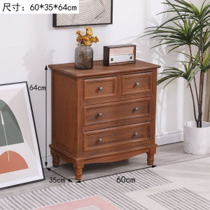 Solid Wood Household Storage Organizer Wall-Mounted&Five-drawer Cabinet Small Cabinet Sideboard B American Style Living Room Bedroom Chest of Drawers YN7F