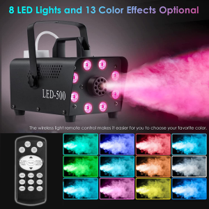 Fog Smoke Machine 500W DJ Party Disco Light With Remote Control RGB Fog Machine Laser Stage Effect Light LED