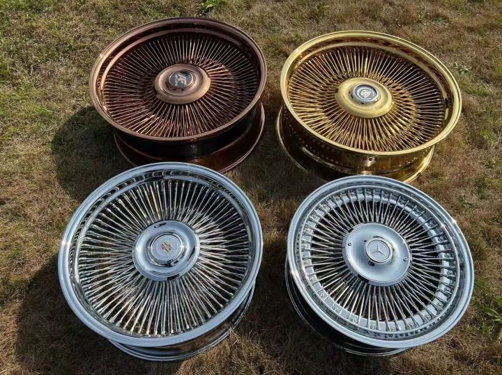 Custom Eched Rims Retro steel wire wheel rims 18-26 inch two-piece retro wheels, high-end ...