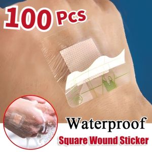 100pcs Breathable Hypoallergenic Non-woven Adhesive Wound Dressing Band Aid Bandage Transparent Waterproof