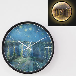 Sound Control Luminous LED Clock Minimalist Nordic Series Rhone River Wall Clock Hot Sale Morden Home Living Room Simple and Fashion Creative Clocks 30cm