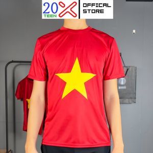 Áo thun cờ đỏ sao vàng VIỆT NAM trẻ em và người lớn hàng xưởng sỉ tay ngắn tiêu chuẩn cổ tròn VNO106