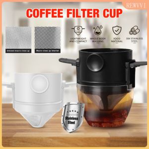 Portable Coffee Filter Foldable Drip Coffee Tea Holder Funnel Baskets Reusable Coffee Accessories Pour Over Tea Holder Coffee Dripper Rewvvi
