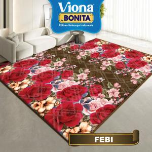 Karpet Busa Bonita Viona Ukuran 190x220 Large Bahan Lembut & Tidak Luntur  ANTI Slip / Busa Tebal Bunga Minimalis