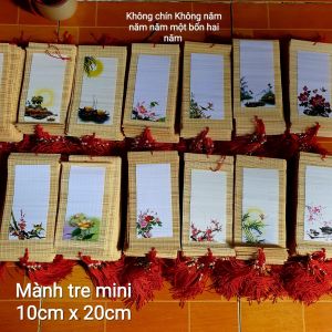 10 Mành tre mi ni kích thước 10cm x 20cm. Mành tre trang trí