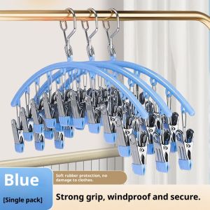 SEA JJT ตะขอแขวนเสื้อผ้าแบบมัลติคลิปสแตนเลส ไม่ทิ้งรอย ใช้สำหรับถุงเท้าและชุดใน แรงหนีบดี ป้องกันลมพัดหลุด