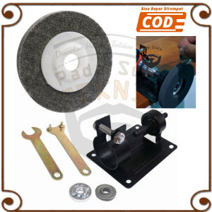adaptor dudukan mesin bor jadi gerinda + mata poles gosok amplas asah batu akik/alam
