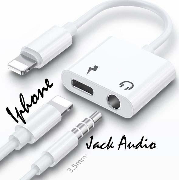 Smile Kabel J-009 Converter Double Lightning to Jack Audio Adapter  For iPhone X plus Plus Splitter Earphone in White