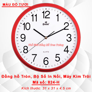 Đồng Hồ Treo Tường Tròn EASTAR Cao Cấp – Máy KIM TRÔI – Bảo Hành 2 Năm – Tặng Pin Maxell