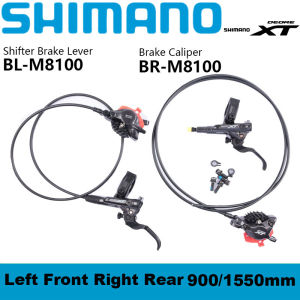 Shimano M8100 Brake Right Front 900MM/1000mm  Right Rear 1450MM/1700 With G05s Brake Pads For MTB Bike Hydraulic Disc Brake Calipers Split Brake