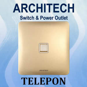 ARCHITECH INFINITY A63-E01 GOLD Stop Kontak/OUTLET/JACK Telepon