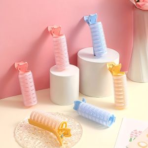 Manual No-Heat Curling Rods DIY Air Bang Styling Tool for Wavy Goddess Looks High-Crown Seamless Hair Clips Volumizing Root Clips Lightweight & Portable Simple Fashionable Hairstyling Accessories – for Normal Hair Types (Men & Women)