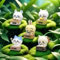 CHIRISTY Sleeping Usagi Chiikawa Twisted Egg Doll Draw Study Chiikawa Usachi Little Hachiji Figure Mini Cartoon Doll Eating Noodles Chiikawa Gashapon Ornament Children's Gift. 