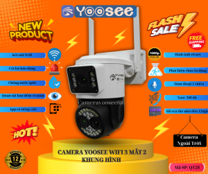 (MẪU NÂNG CÂP) Camera IP WIFI Yoosee QPT28 Ngoài Trời 3 Mắt Kép 2 MH Ống Kính ZOOM Lên Đến 15X Đàm Thoại 2 Chiều Chống Nước Chống Bụi IP66 Ban Đêm Có Màu QPT28