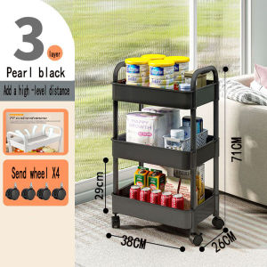 3/4/5 Tier Trolley Storage Racks Multipurpose Home Kitchen Rack Cheap Trolly Storagerack Office Shelves With Plastic Wheel