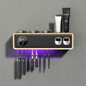 HKStorage Drying and sterilizing toothbrush holder Intelligent toothbrush sterilizer Ultraviolet sterilizing perforated free toothbrush holder