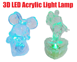 (Msia Stock) 3D Led Acrylic Light Display Light Cartoon Couple Colourful Light Lamp Night LED Decoration Wedding Gift Lampu Meja 亚克力 摆设灯 七彩灯