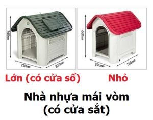Hanpet - Nhà nhựa mái vòm (Có 2 loại) nhà chó mèo có mái che có cửa sắt nhà chó gỗ / chuồng chó gỗ / chuồng gỗ nuôi chó