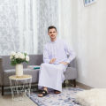 Gamis jubah EMIRAT lengan panjang manset motif terbaru pakaian muslim laki-laki jubah arab mewah elegant. 