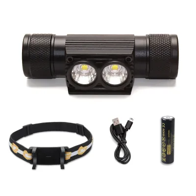 H25L headlamp 5000K 18650 headlight dual Luminus LH351D LED 1200lm USB Rechargeable lamp