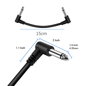 30cm Guitar Effect Pedal Cable Low Noise Shielded Effect Pedals Patch Audio Cable Leads 6.35mm