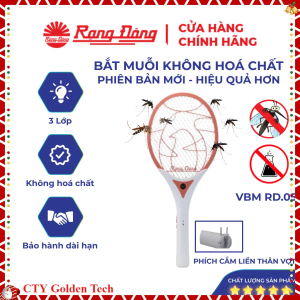 (Chính hãng) Vợt muỗi Rạng Đông diệt côn trùng có tích hợp và đèn báo sạc pin MODEL VBM RD.05