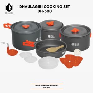 Cooking Set Dhaulagiri DH 500 - Dhaulagiri Cooking Set Dh-500- Nesting Set - Alat Masak Camping - Coking Set Hiking Camping