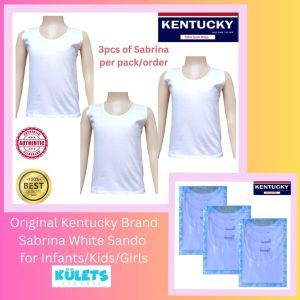 Wholesale 3 Pieces Original Kentucky Sabrina Plain White Sando  for Infants or Kids or Girls